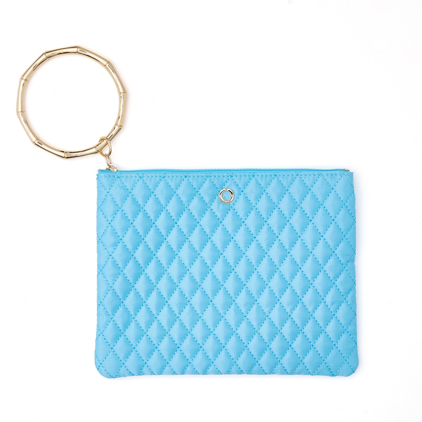 Stylish aqua quilted bracelet bag for everyday wear