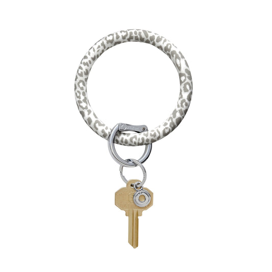 Snow Leopard Print Silicone Big O Key Ring by Oventure