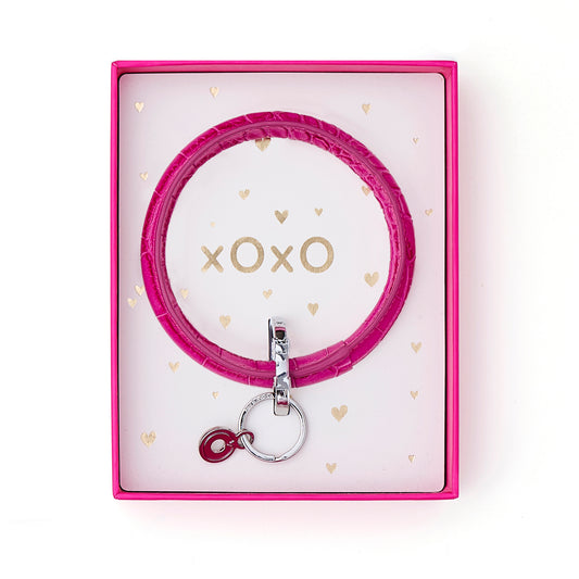 Leather Big O® Key Ring Pink Topaz - Boxed Set