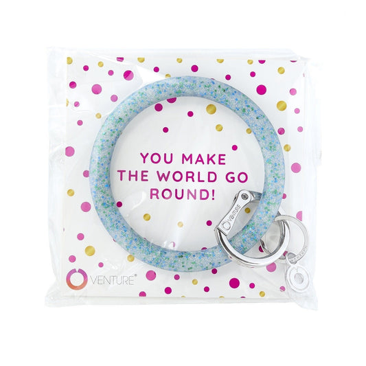 Silicone Big O® Key Ring Gift Package - Blue Frost Confetti