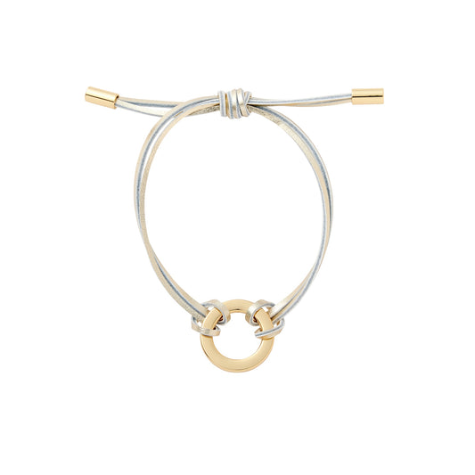 Gold leather adjustable Cord Bracelet