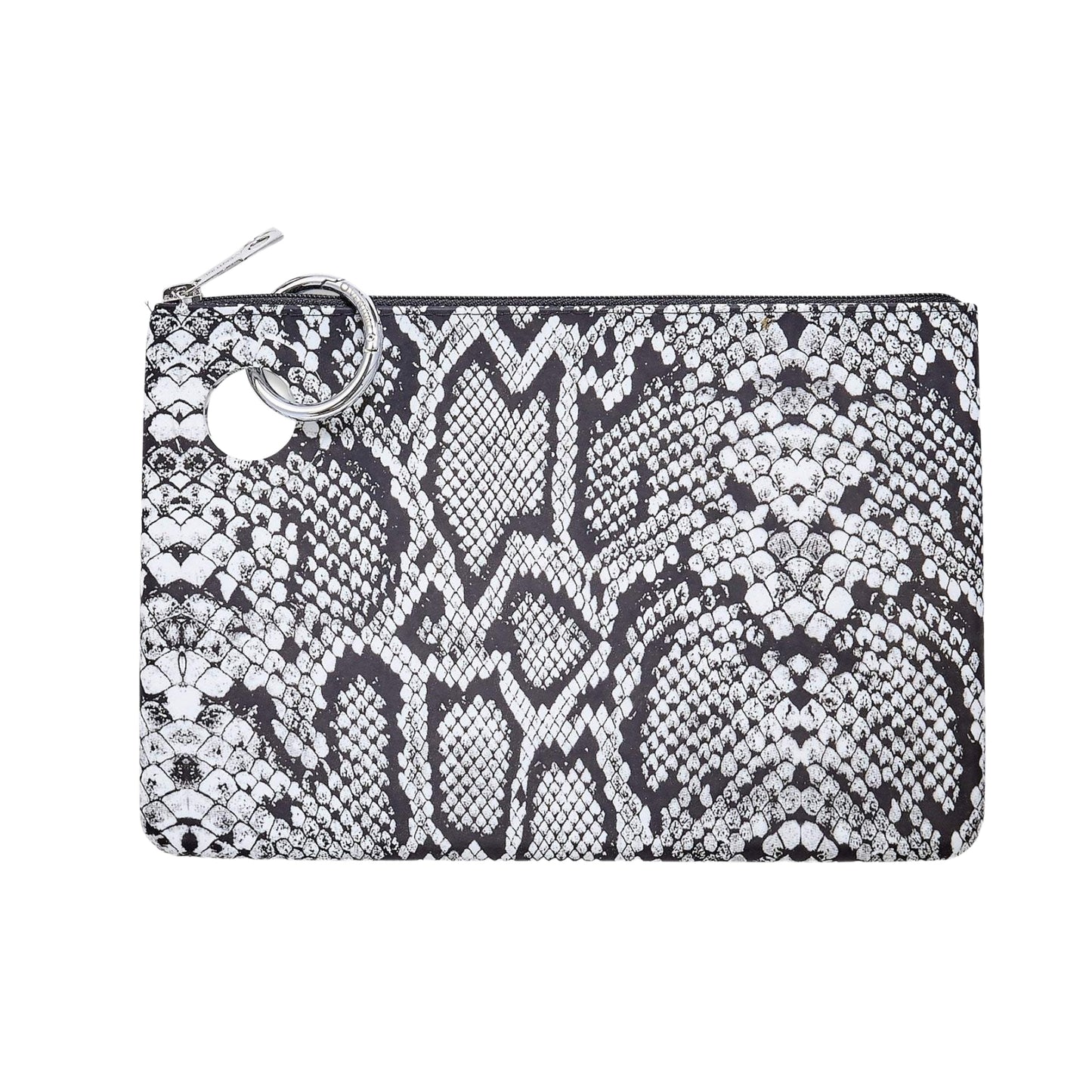 Stylish Tuxedo Snakeskin Silicone Large Pouch for storage.