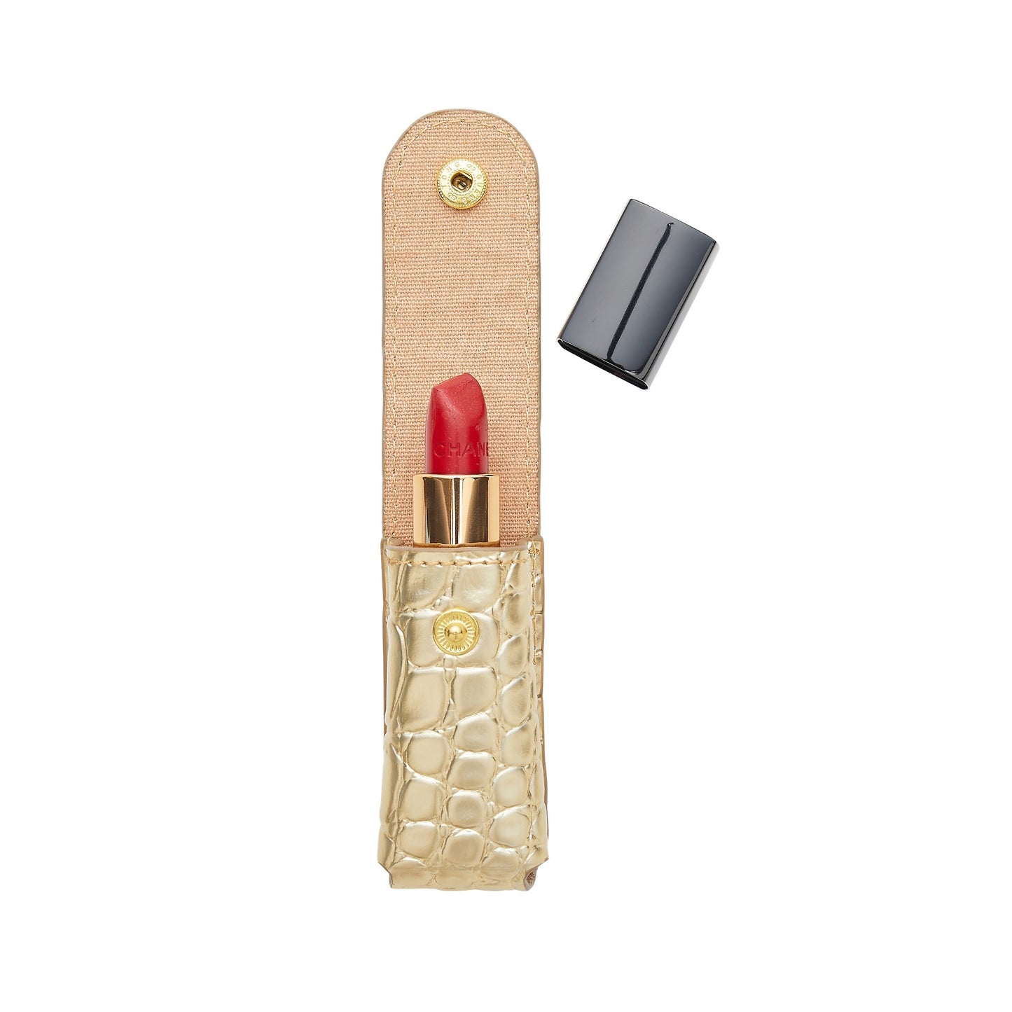 Solid Gold Rush Croc-Embossed - The Smooch Lipstick Holder - Oventure