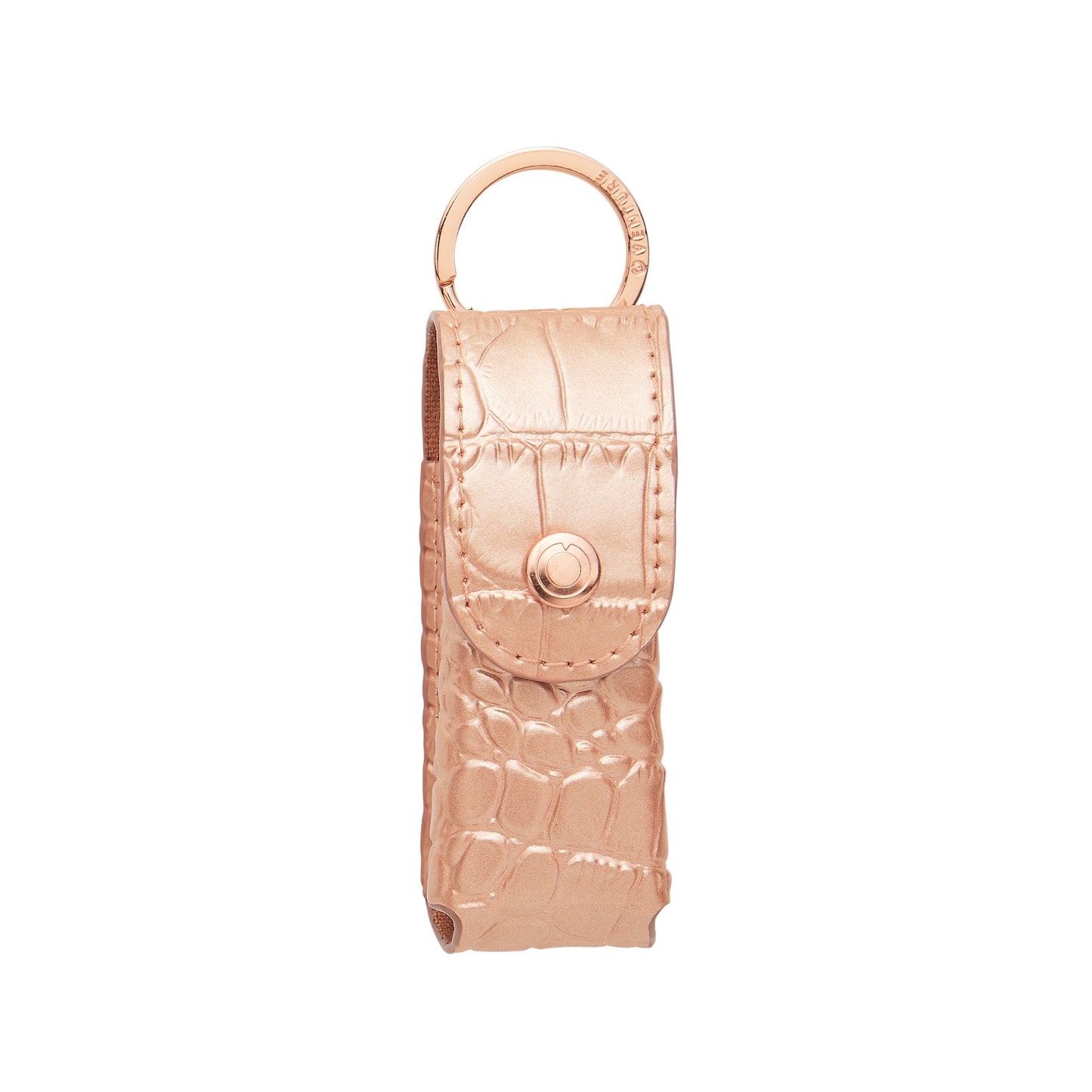 Solid Rose Gold Croc Embossed Lipstick Holder