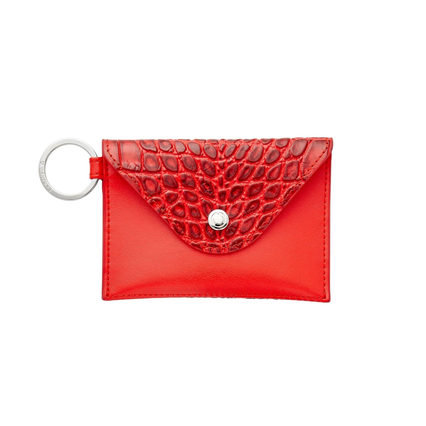 Stylish leather keychain wallet in mini envelope design.