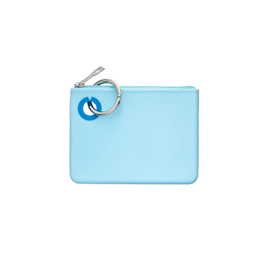 Stylish light blue silicone mini pouch for everyday.