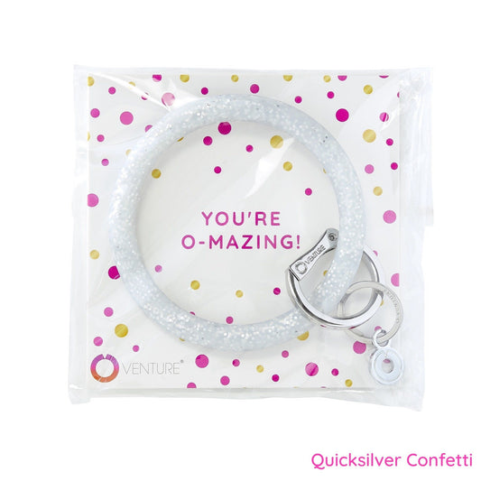 Silicone Big O® Key Ring Gift Package - Quicksilver Confetti