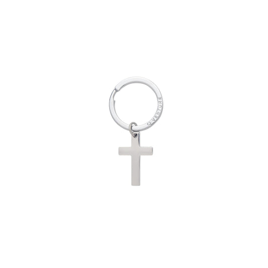 Silver cross key chain. This can be used on its own or as a charm to attach to your big o keyring. It is a silver cross