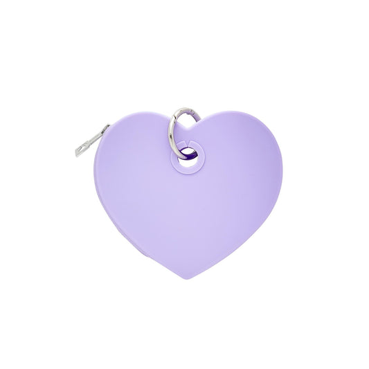 Stylish heart pouch for essentials on-the-go in lilac