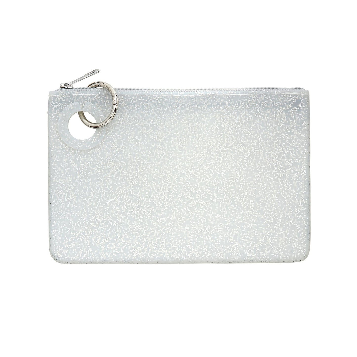 Silver Confetti Silicone large pouch for everyday essentials