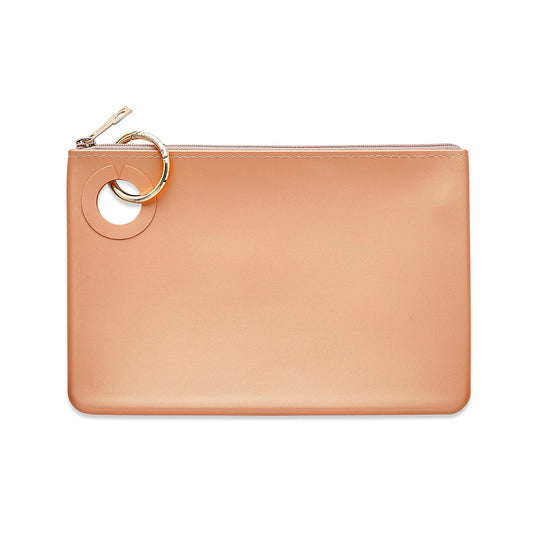"Solid Rose Gold large pouch for essentials"