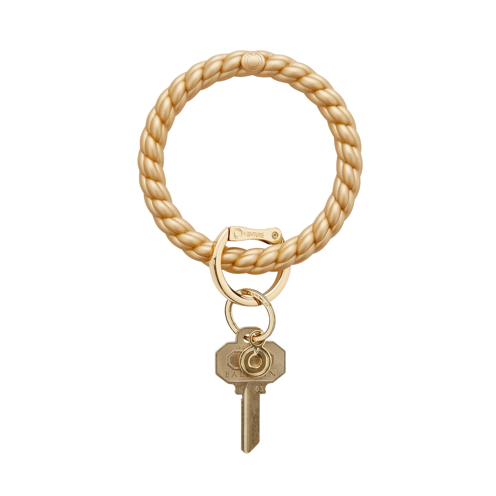 Oventure Silicone Big O Key Ring - Solid Gold Rush Braided