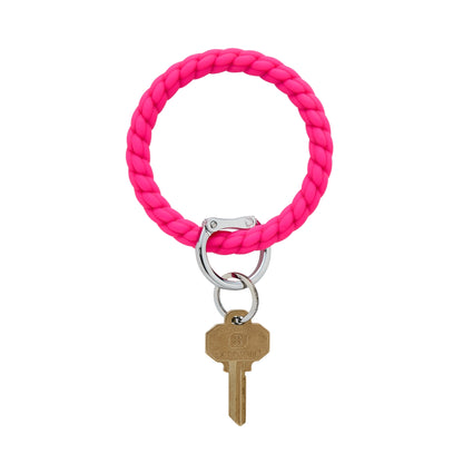 Silicone Big O® Key Ring - Tickled Pink Braided
