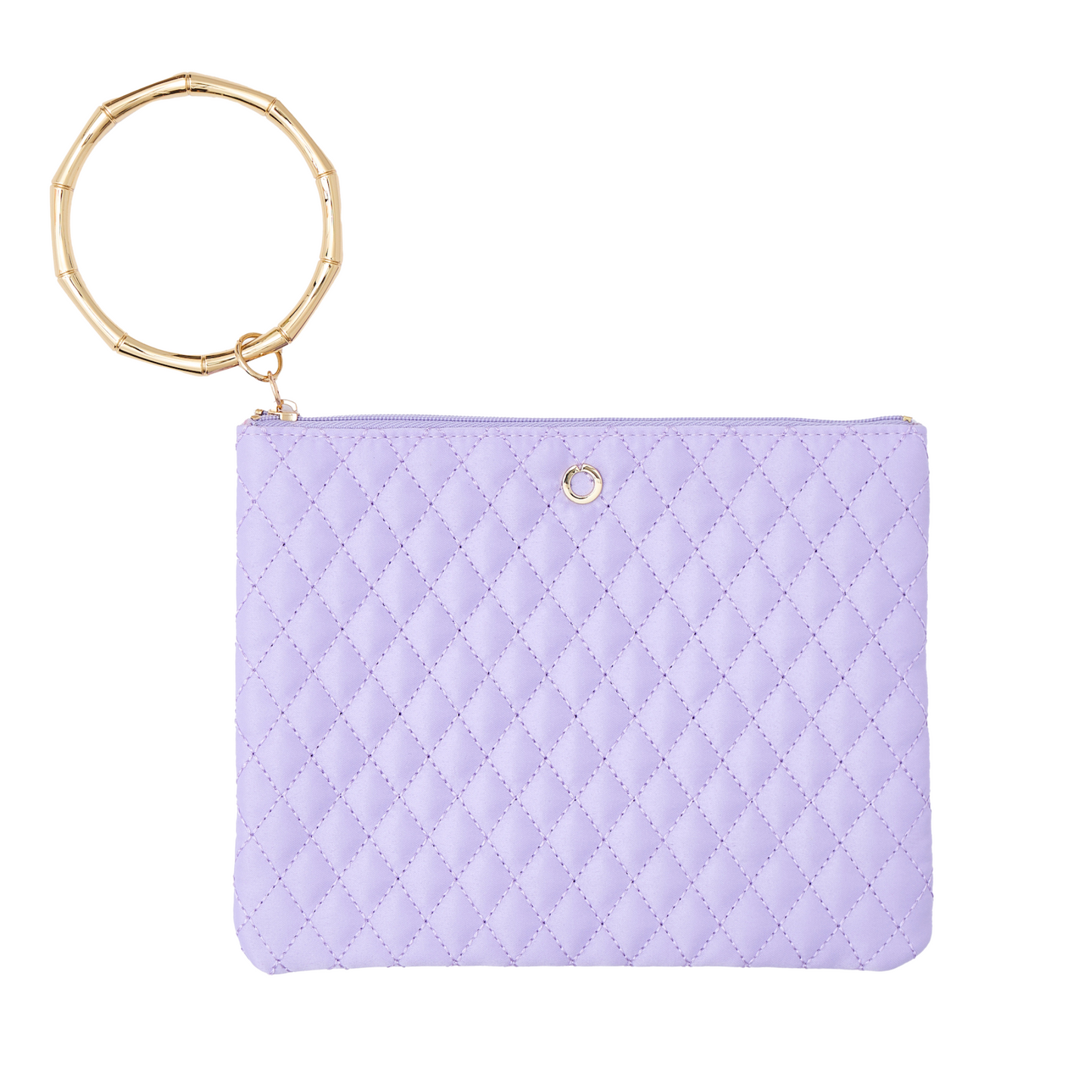 Purple quilted bracelet pouch