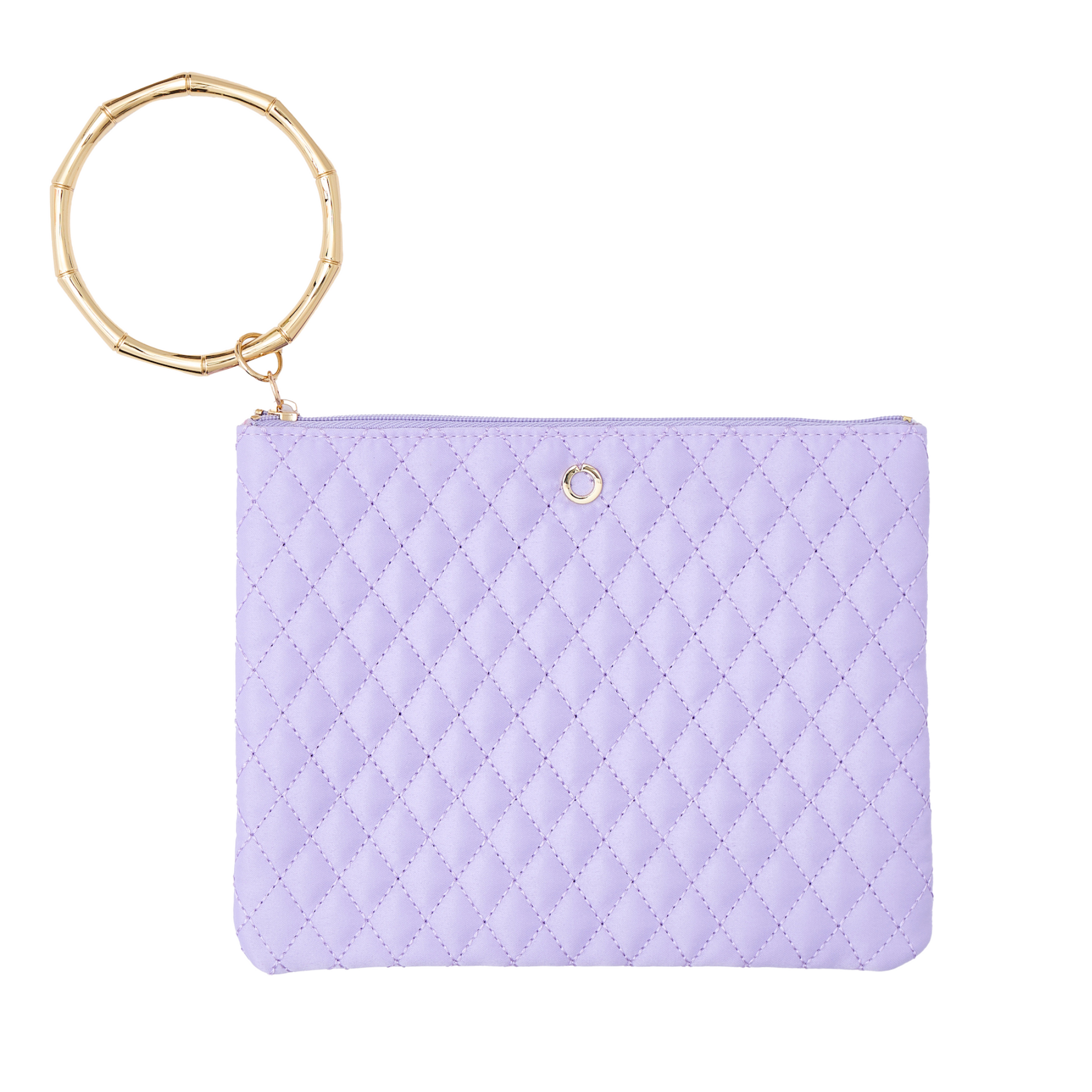 Purple quilted bracelet pouch
