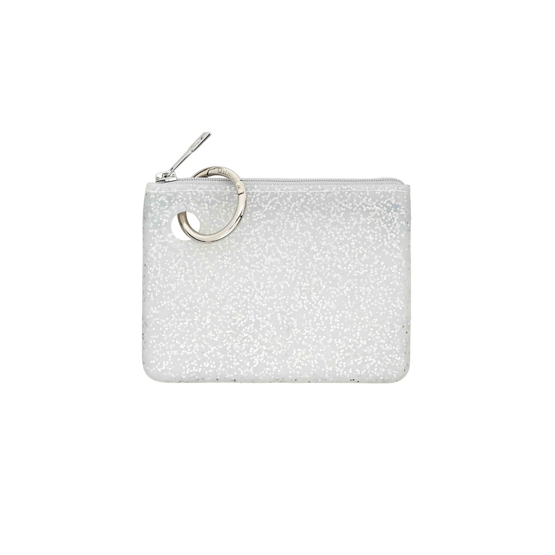 A sparkly Mini Pouch in Quicksilver Confetti