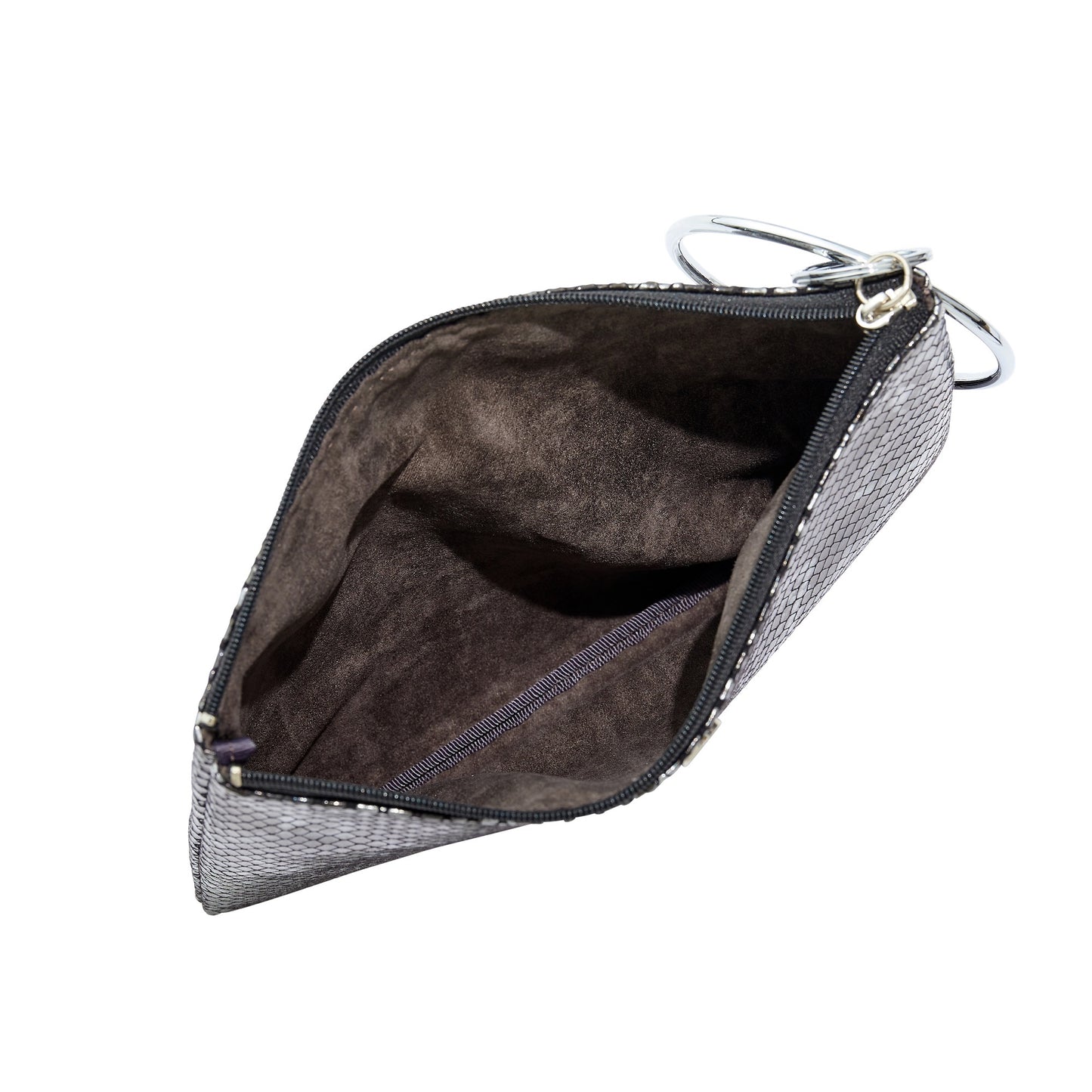 Stylish black python bracelet bag clutch pouch