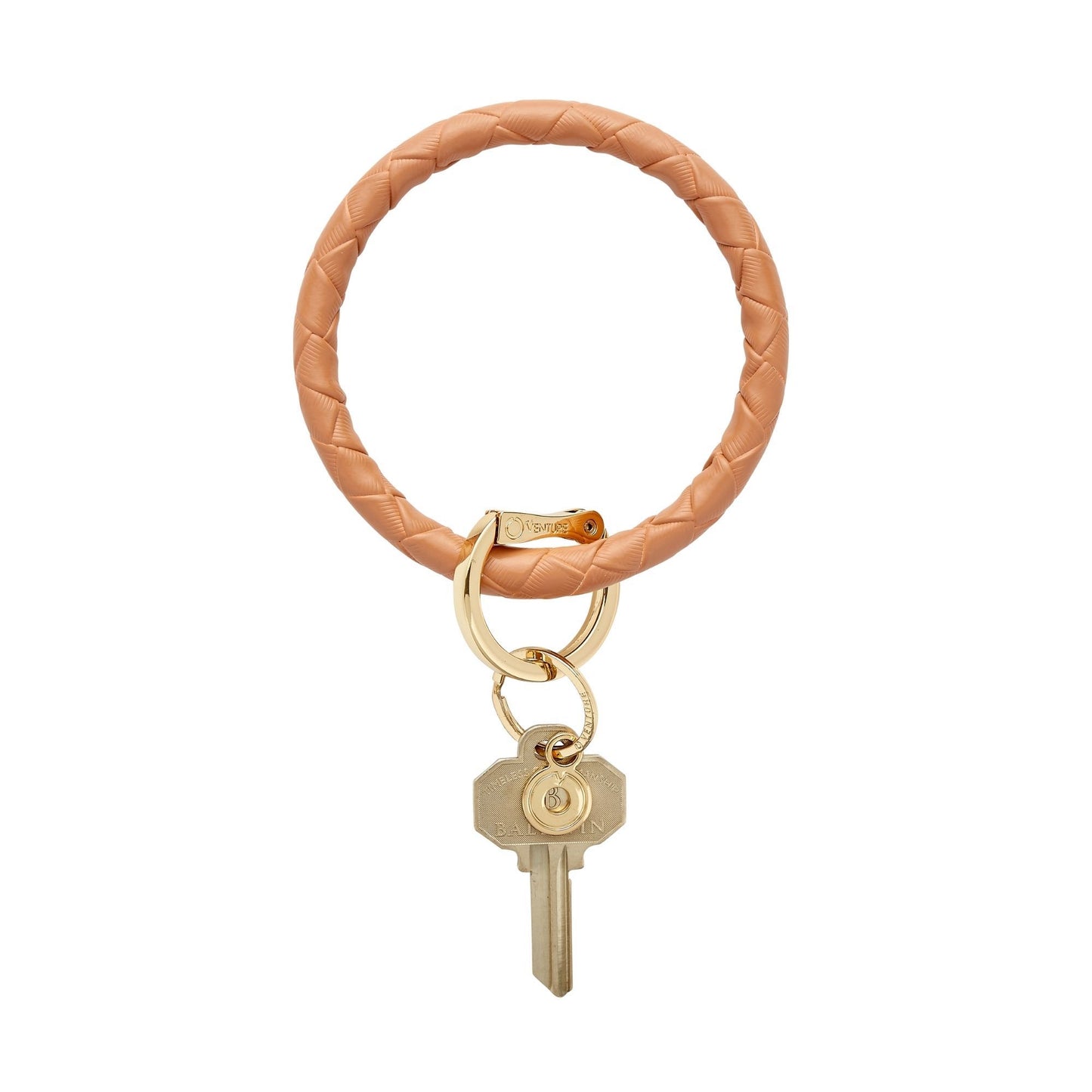 In The Saddle Basketweave - Woven Leather Big O Key Ring