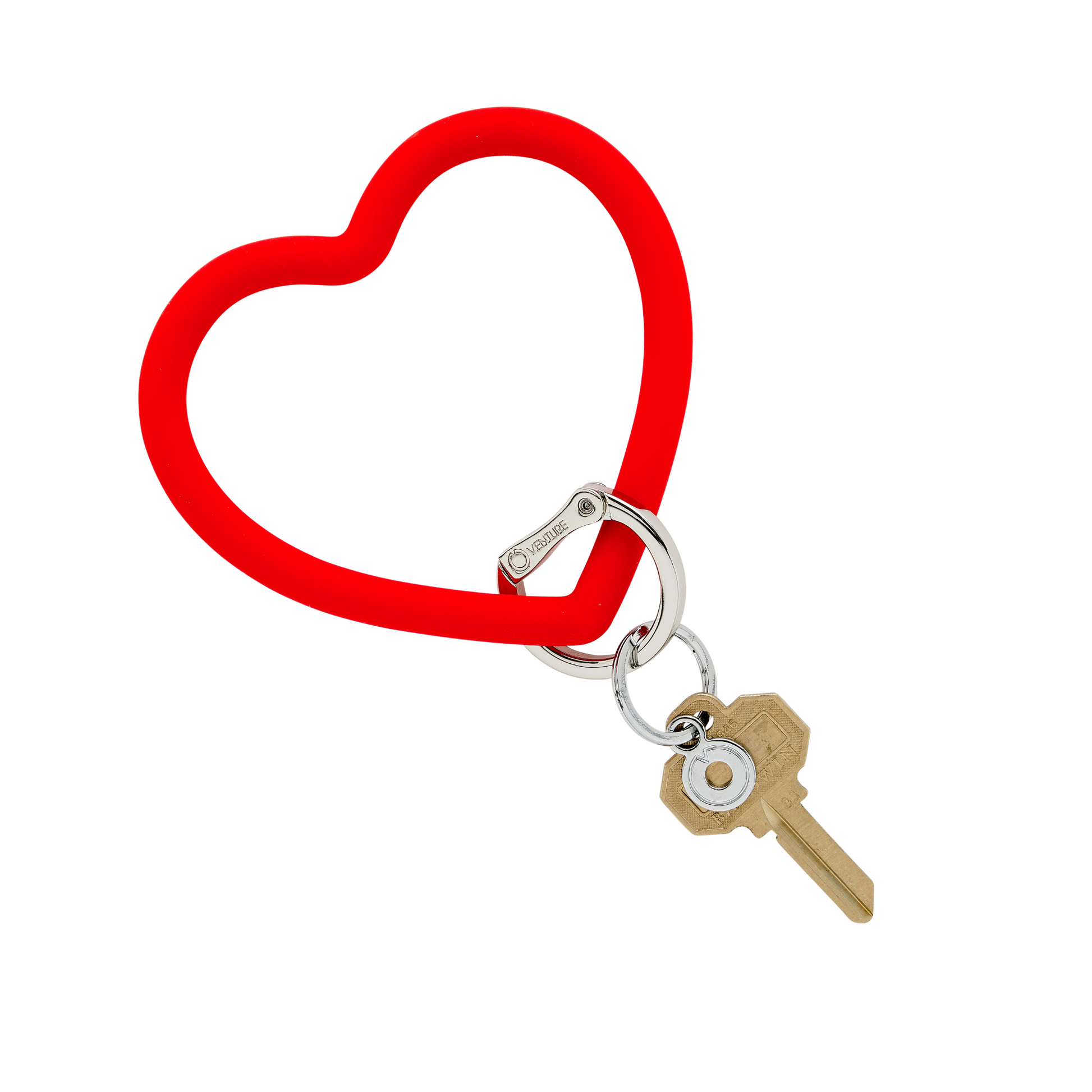 Silicone heart keychain - red keychain bracelet gift