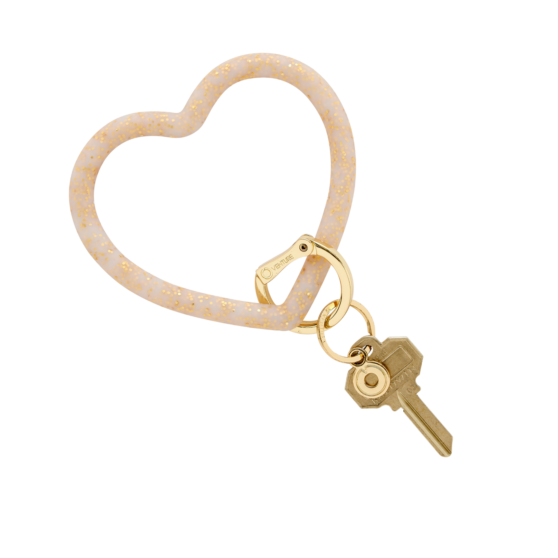 Silicone Heart Keychain in Gold – Gift for Every Occasion | Oventure
