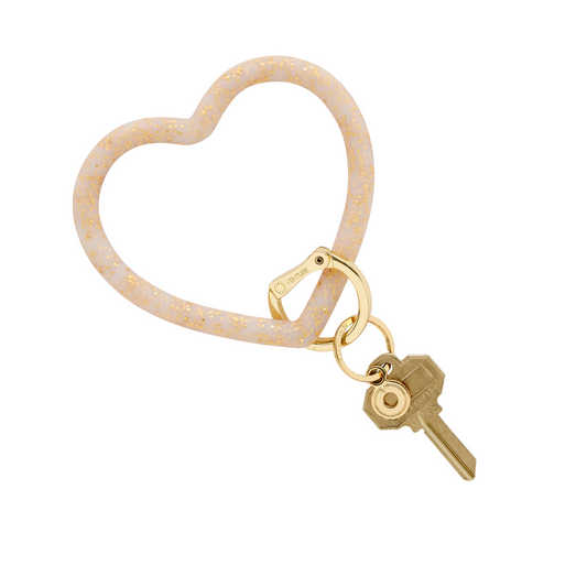 Silicone heart keychain - gold keychain bracelet gift