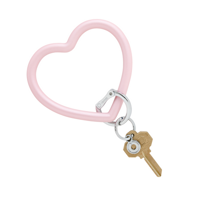 Silicone heart keychain - pink keychain bracelet gift