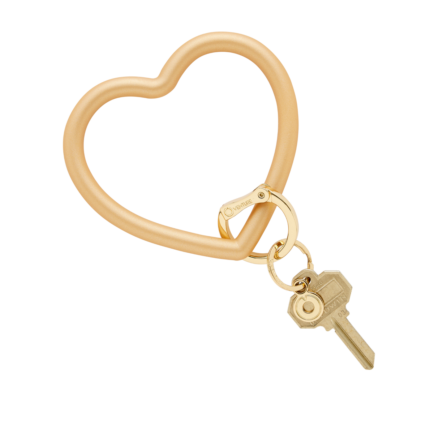 Silicone heart keychain - gold keychain bracelet gift