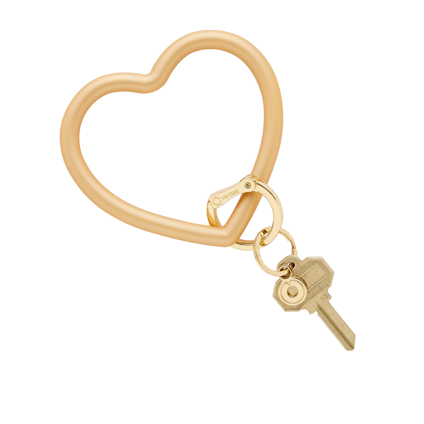 Silicone heart keychain - gold keychain bracelet gift