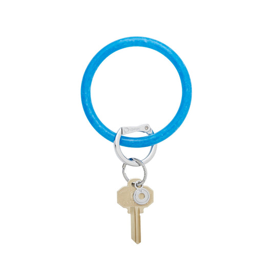 Big O Key Ring in resin peacock swirl