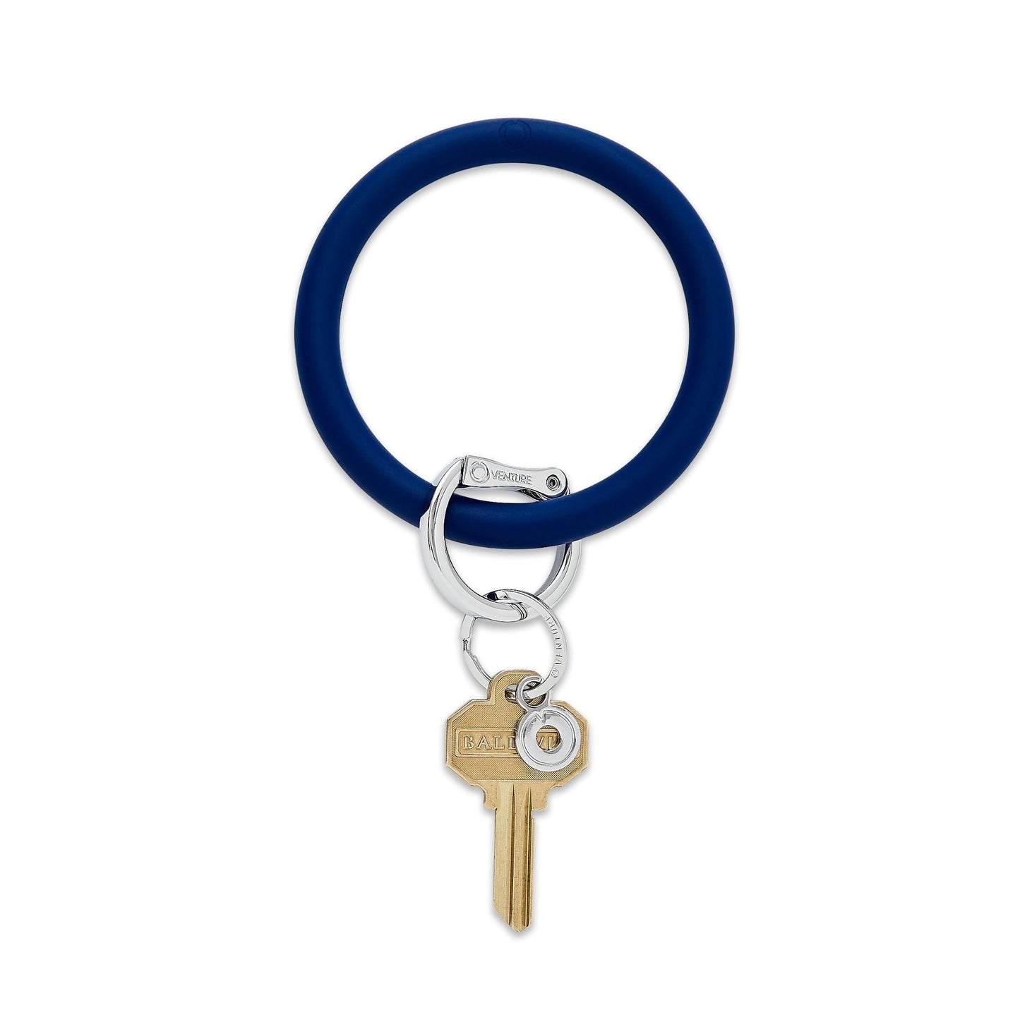 Midnight Navy - Silicone Big O Key Ring with silver locking clasp