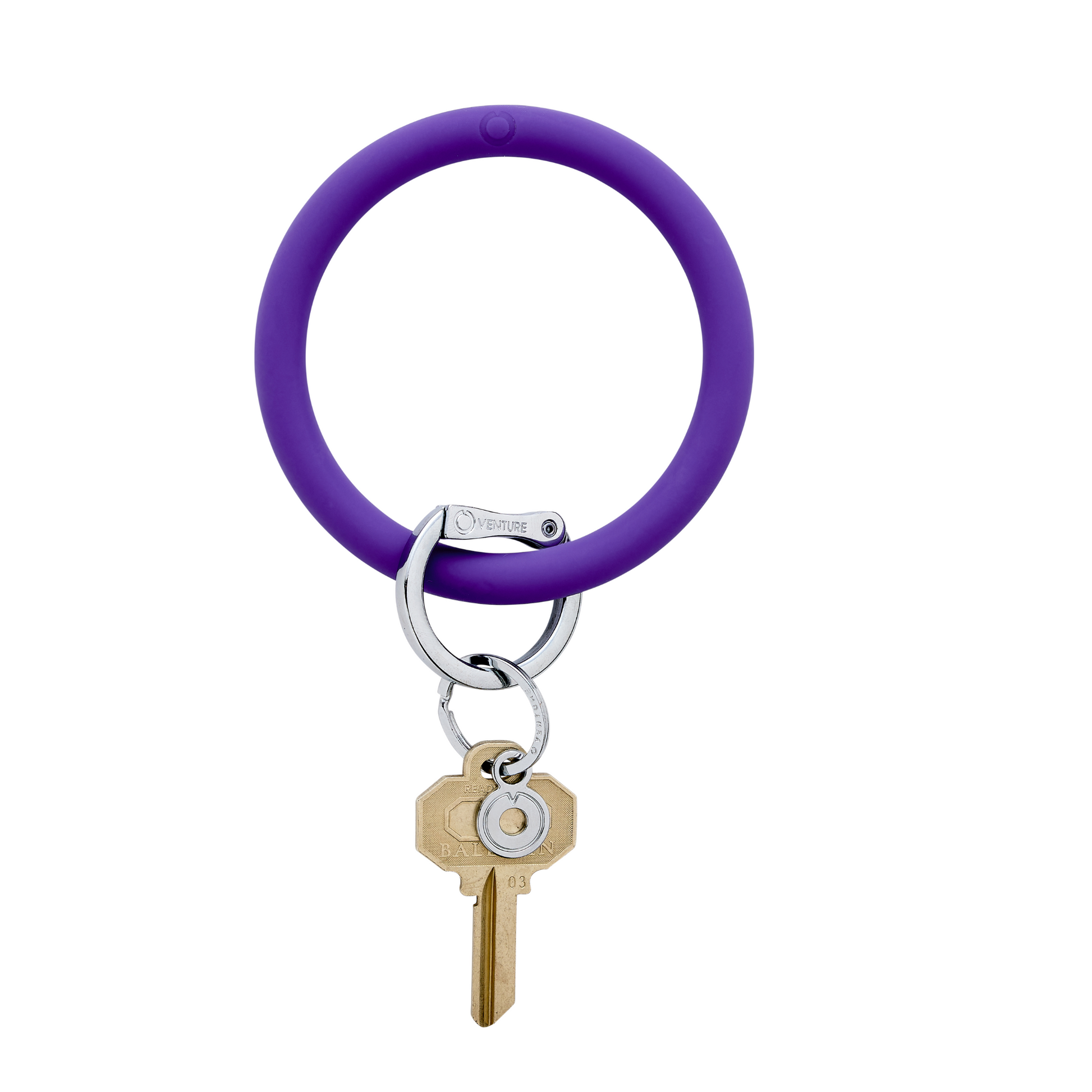 Big O Key Ring in ViOlet with silver locking clasp and key