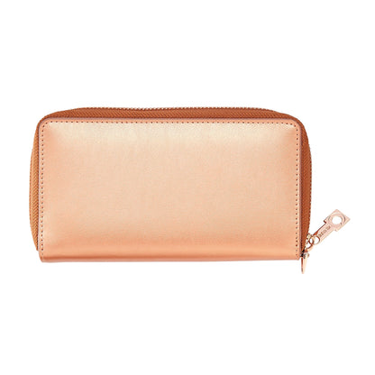 Rose Gold - Ossential Leather Zip Around by Oventure is shaped like a continental wallet.