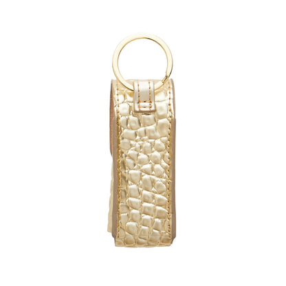 Janeke Golden Quilted Pouch - Lipstick Pouch, quilted, gold