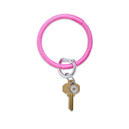 Tickled Pink Lizard-Embossed - Leather Big O Key Ring - Oventure