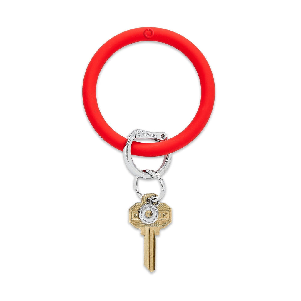 Cherry on Top Red silicone big O Key Ring with silver Oventure locking clasp.