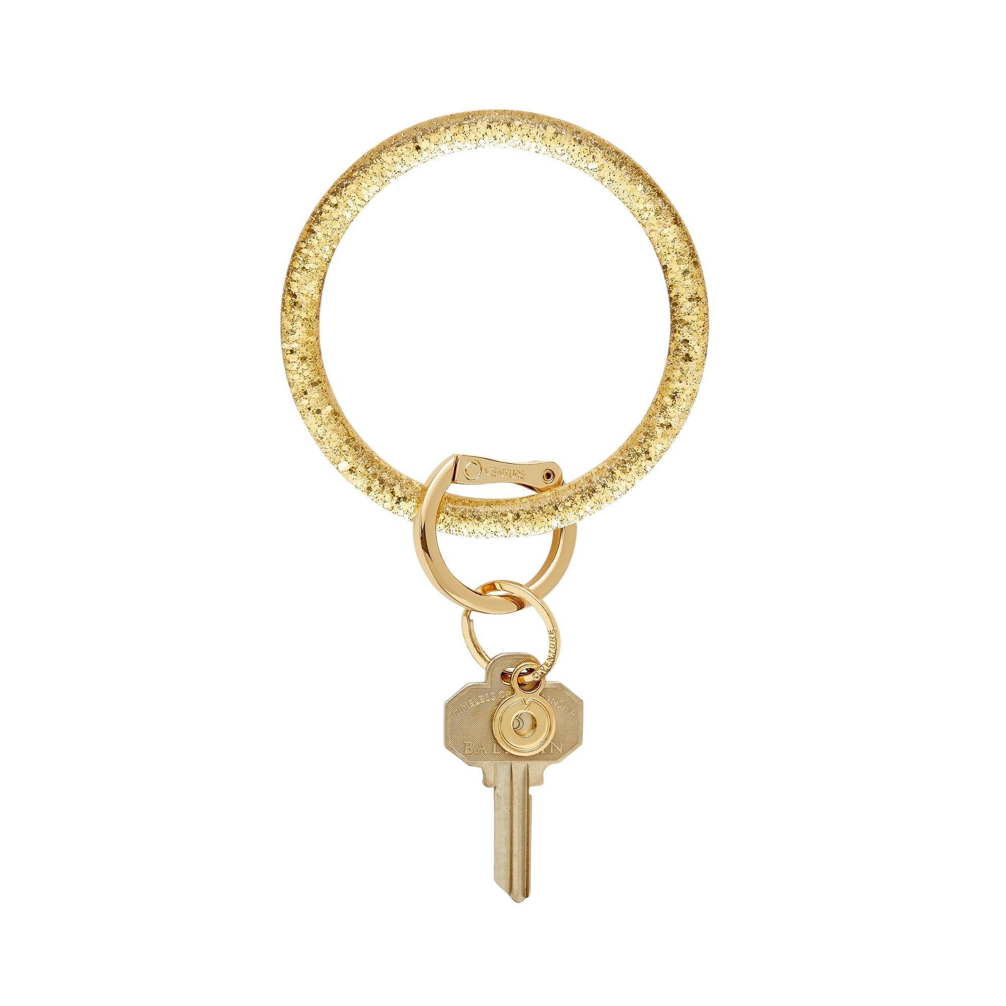 Glittery Champagne Resin Big O® Key Ring – Hands-Free Style | Oventure