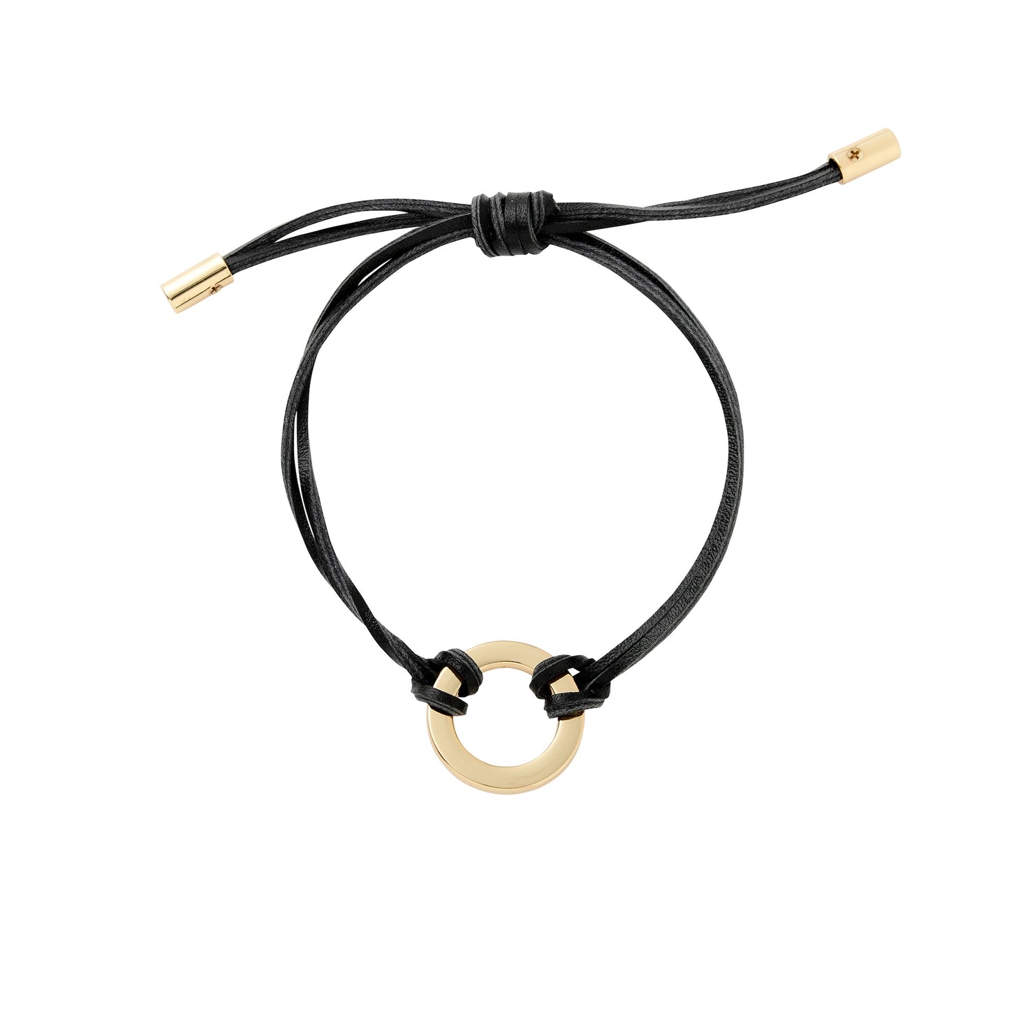 Black Leather adjustable cord bracelet