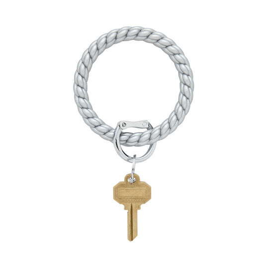 Silicone Big O® Key Ring - Solid Quicksilver Braided