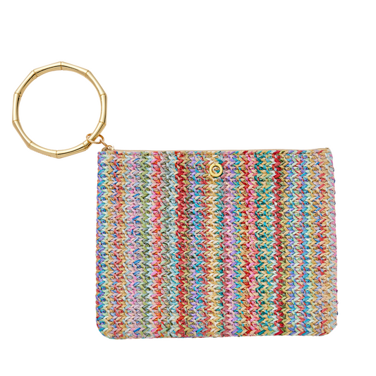 Bracelet Pouch - Pastel Raffia Clutch Bag