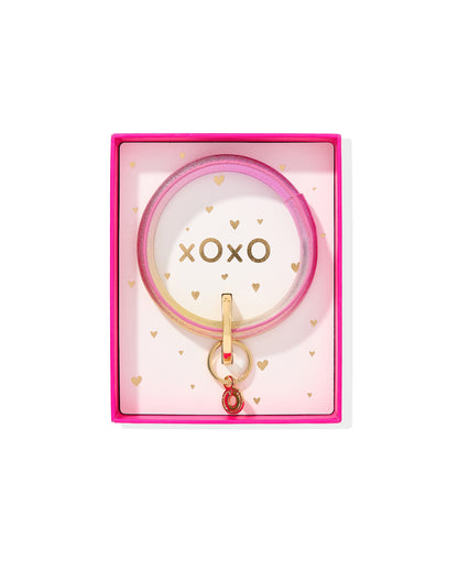 The Gift-Ready Leather Big O® Key Ring - Ombre Rose