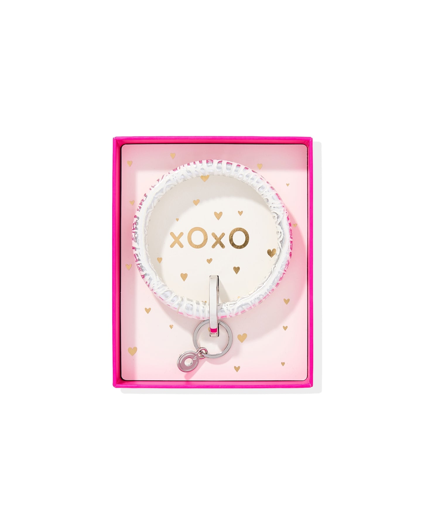 The Gift-Ready Leather Big O® Key Ring - Quicksilver Croc