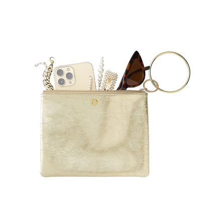 Gold Rush Patent - Big O Bracelet Pouch with jewelry, cell phone and sunglasses inside