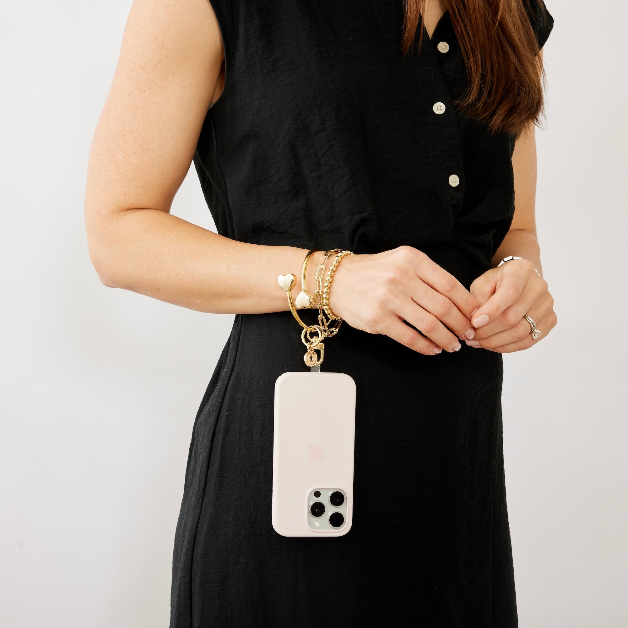 Phone Bangle Wristlet – Gold Hearts | Oventure®