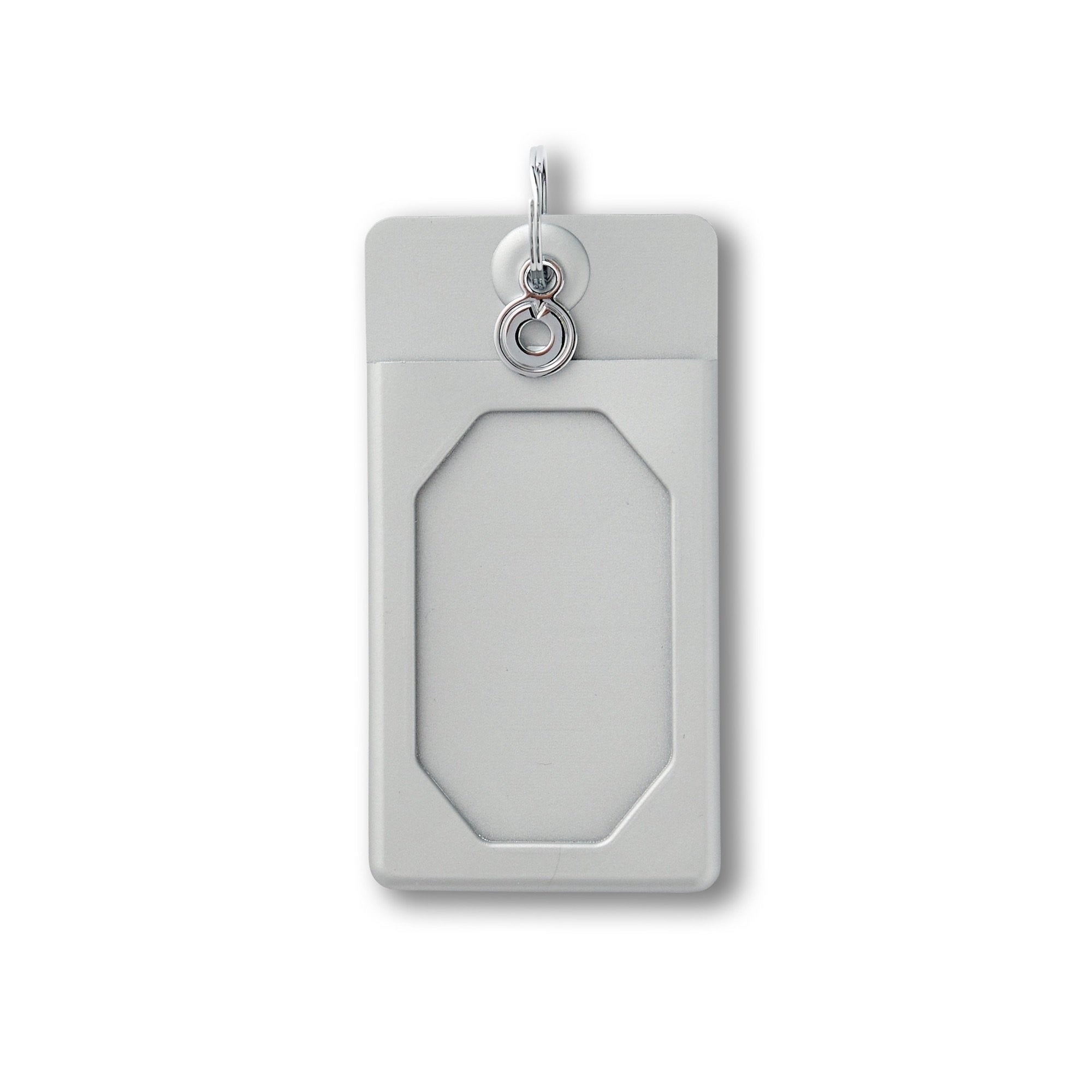 Silicone ID Badge Holder – Solid Silver | Oventure ID Case for Lanyard ...