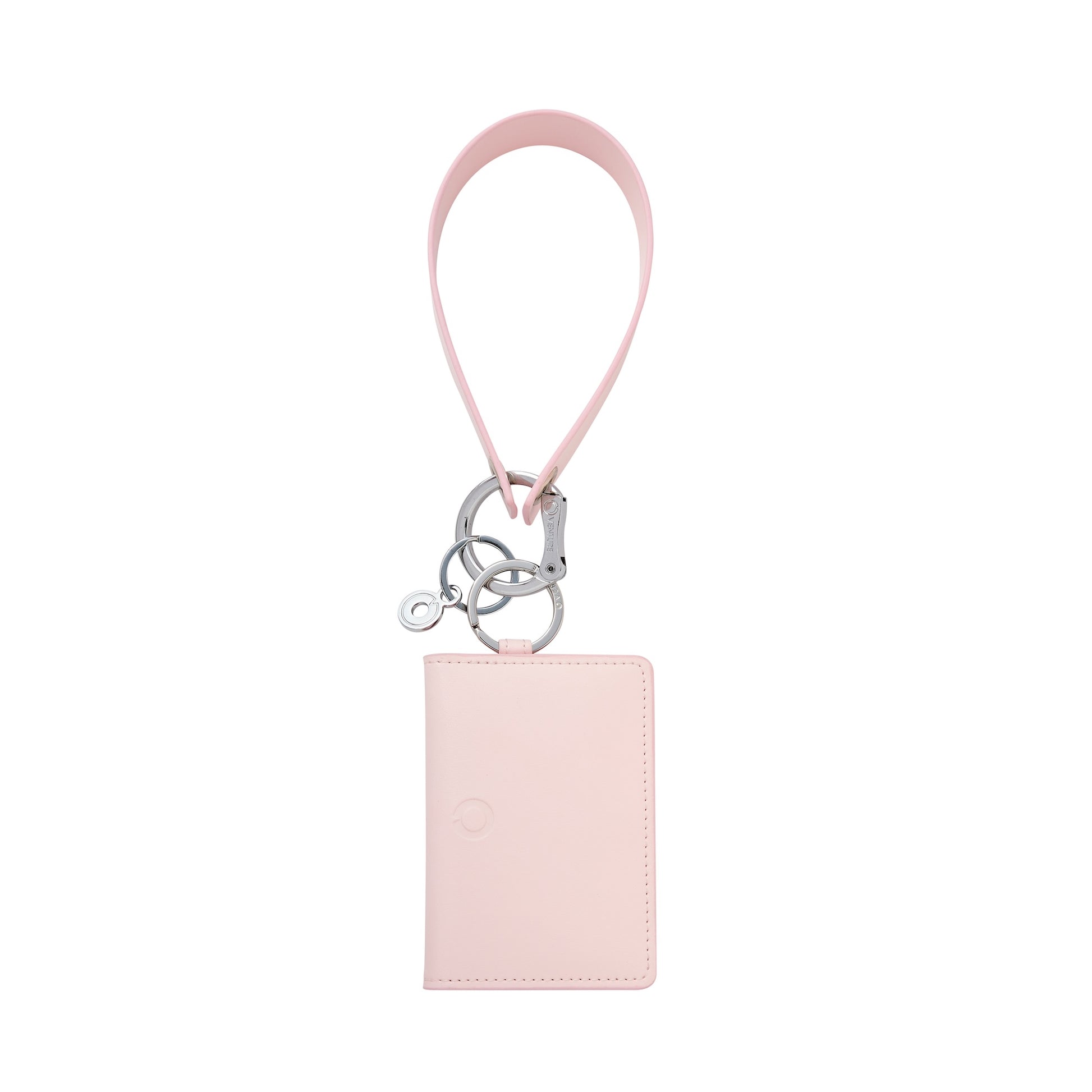 Keychain wallet in light pink with ID case and leather loop 