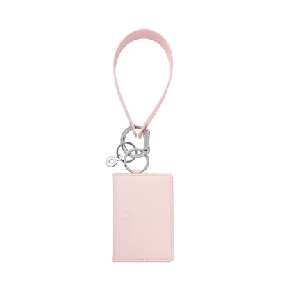 Keychain wallet in light pink with ID case and leather loop 