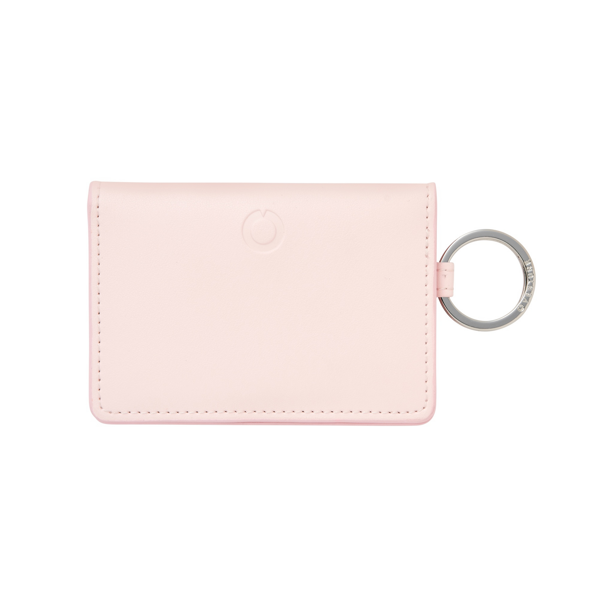 Pale Pink Leather Keychain Wallet for Women – Compact ID