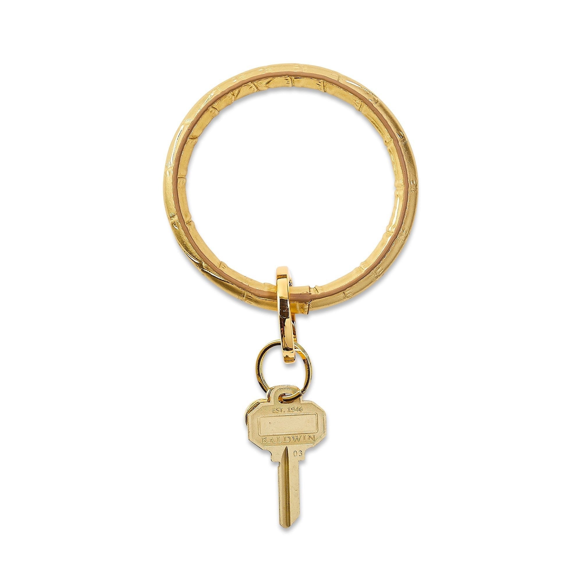 Oventure Big O Leather Key Ring - Solid Gold Rush Croc