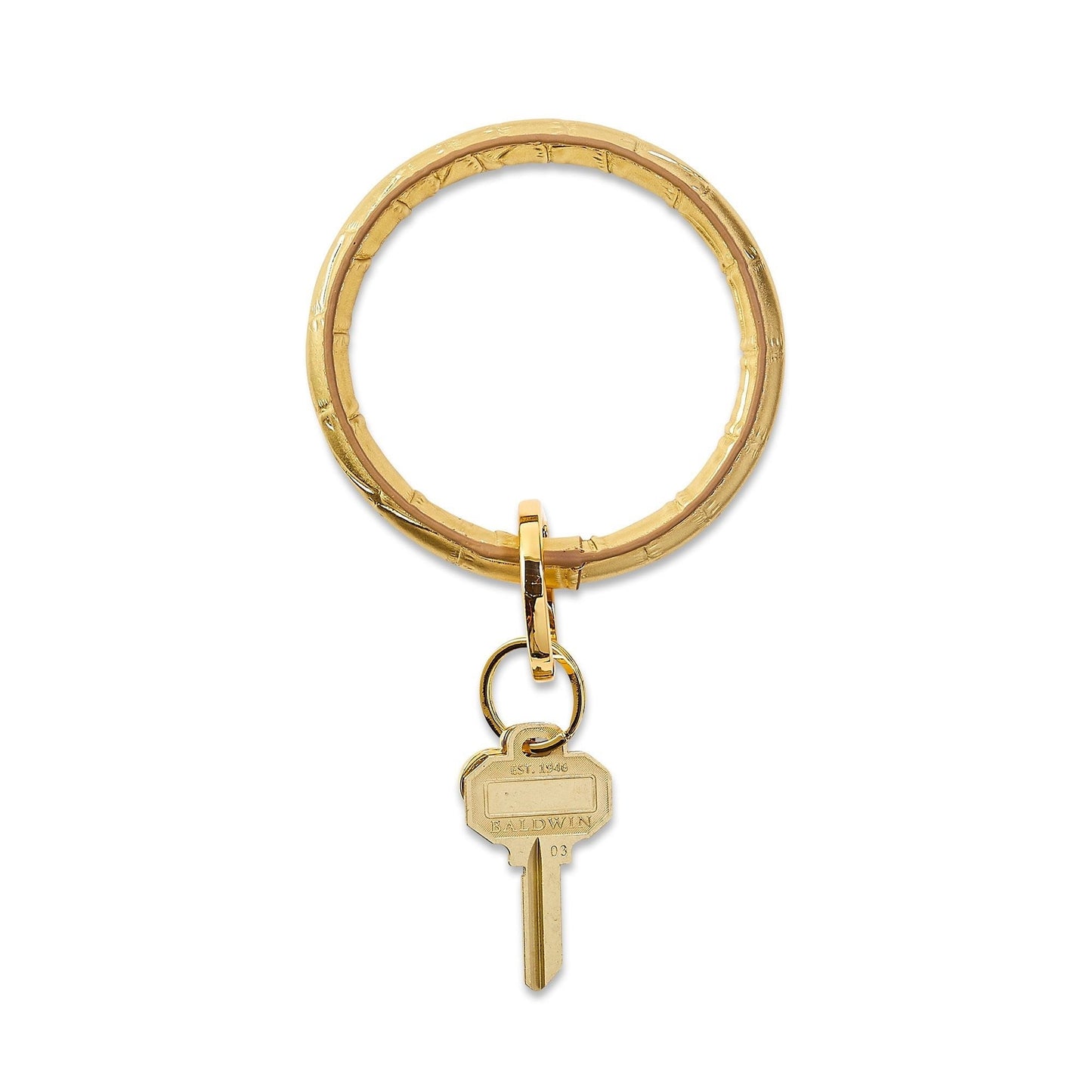 Solid Gold Rush Croc-Embossed - Leather Big O Key Ring by Oventure