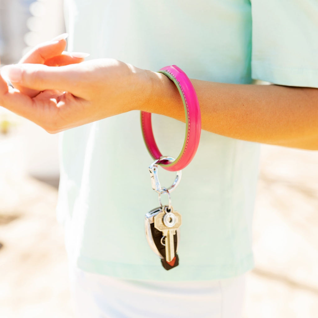Tickled Pink - Leather Big O Key Ring - Oventure
